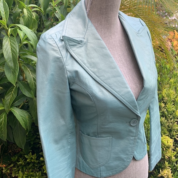 Bebe Winter Green Leather Jacket - Picture 3 of 10